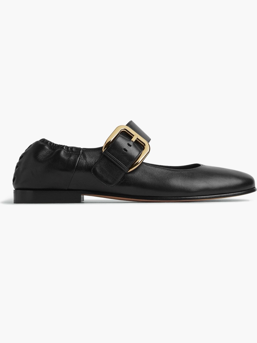 Bottega Veneta Black Leather Astaire Mary-jane Ballerina